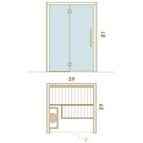 Auroom Cala Glass Cabin Sauna Kit - Aspen - Image 12