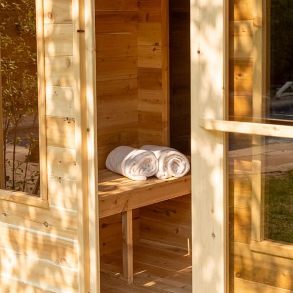 Dundalk LeisureCraft Canadian Timber Georgian 5-6 Person Cabin Sauna with Changeroom - Image 8