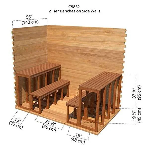 Dundalk LeisureCraft Knotty Cedar Outdoor Cabin Sauna - Image 10