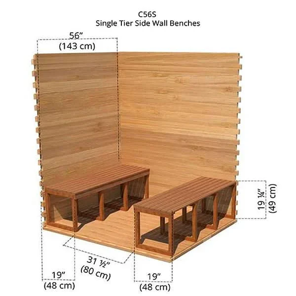 Dundalk LeisureCraft Knotty Cedar Outdoor Cabin Sauna - Image 8