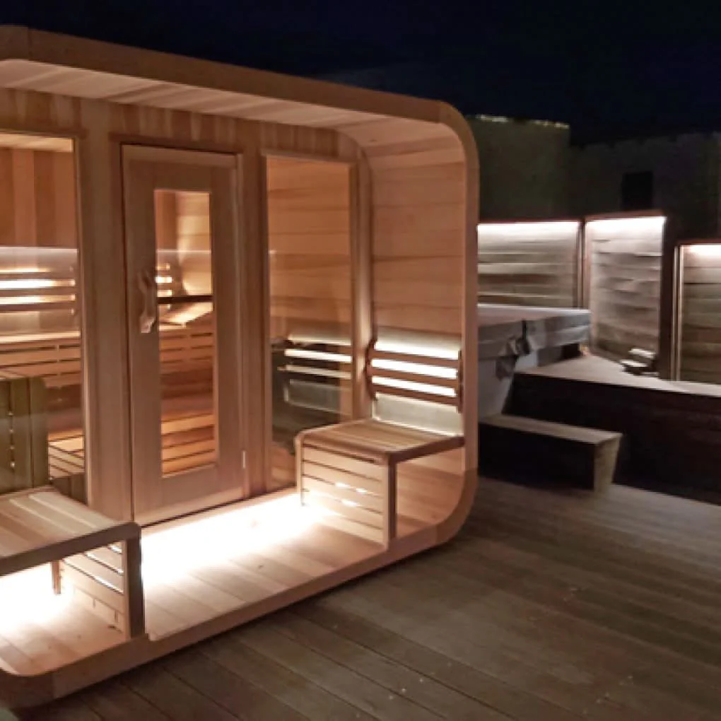 Dundalk Leisure Knotty Cedar Outdoor Luna Sauna - Image 23