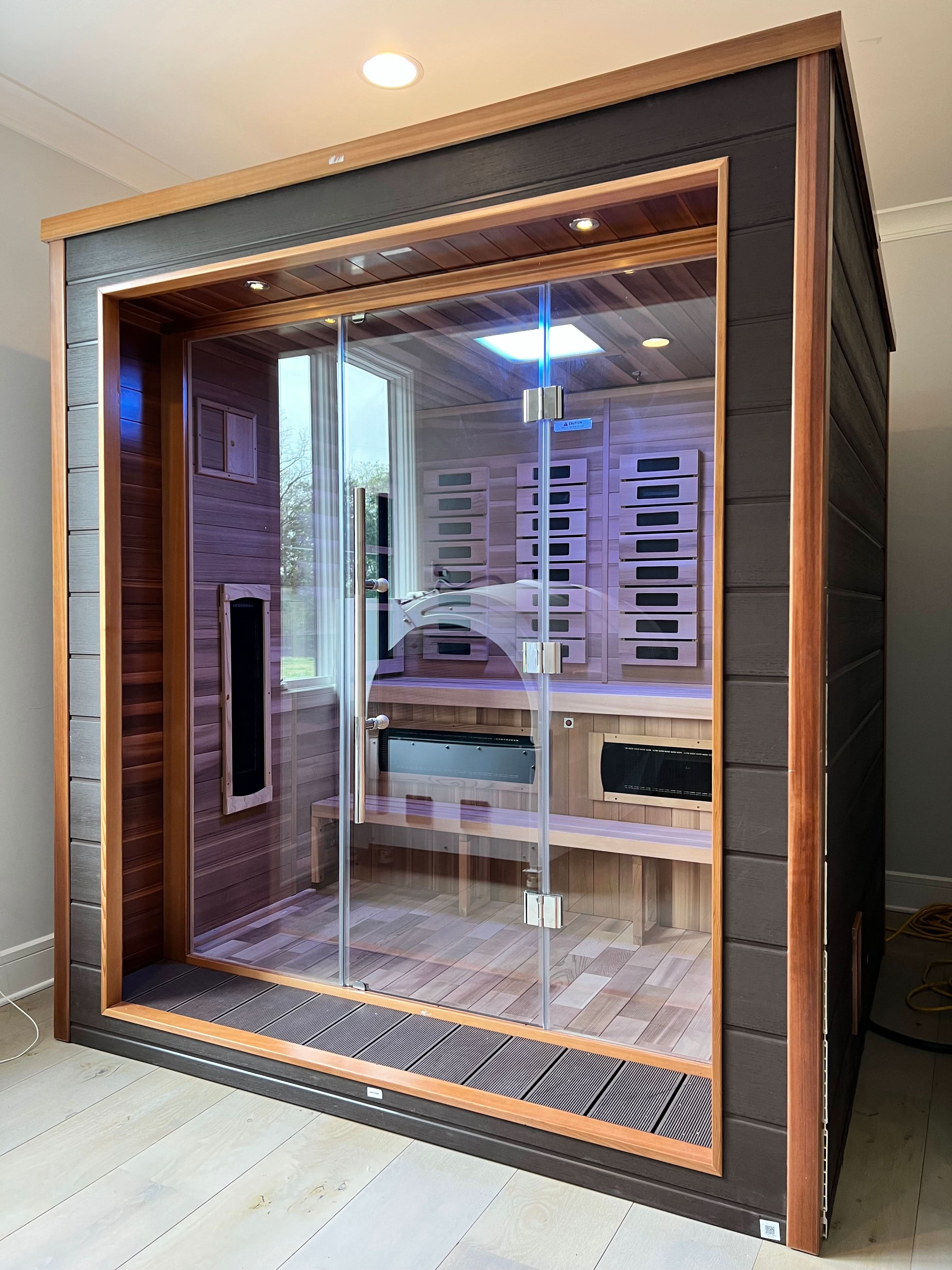 Golden Designs Visby 3 Person Outdoor-Indoor PureTech™ Hybrid Full Spectrum Sauna (GDI-8223-01) - Image 4