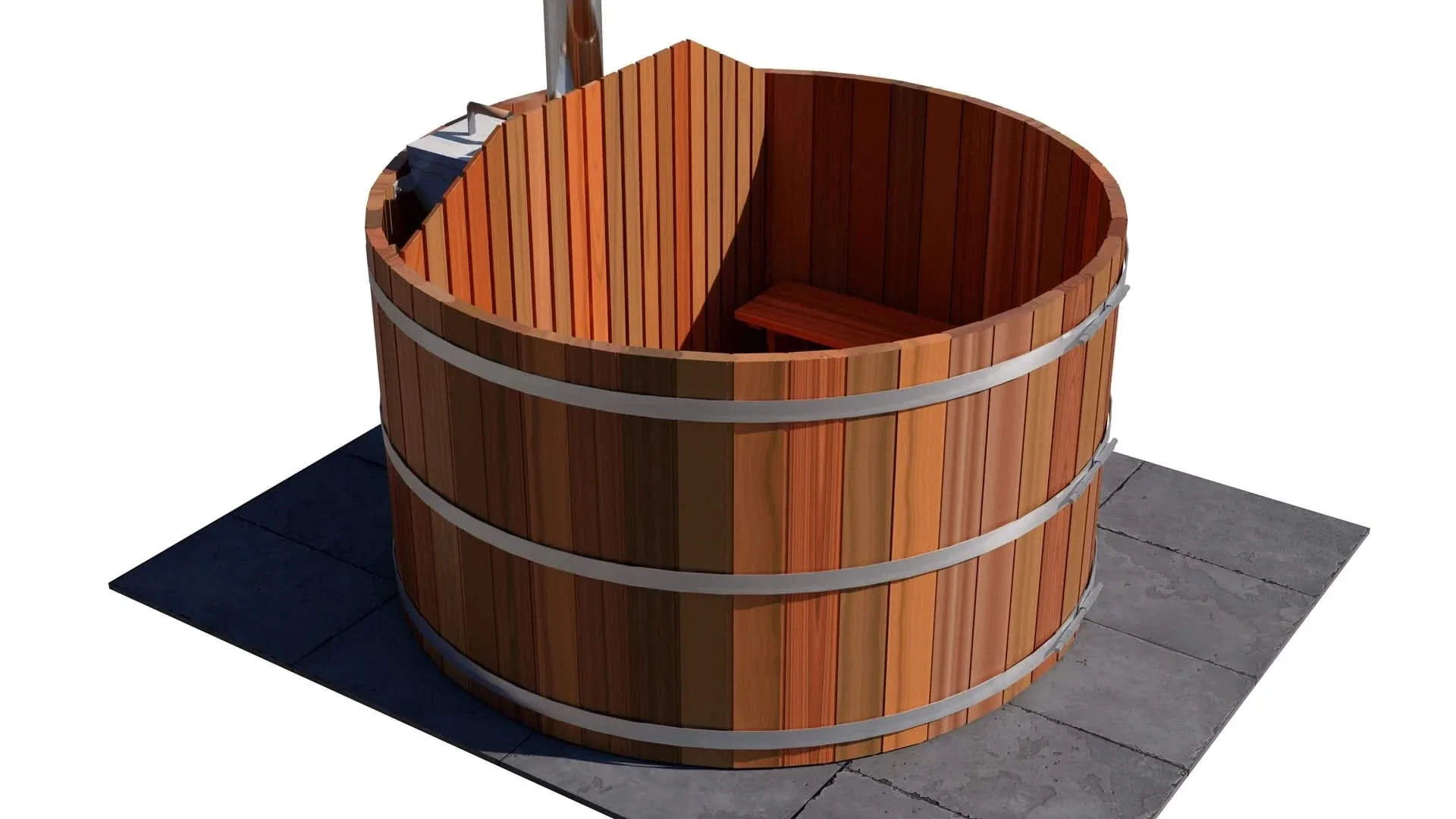 Northern Lights 4 Person Wood Fired Hot Tub - Interior Stove - Image 9