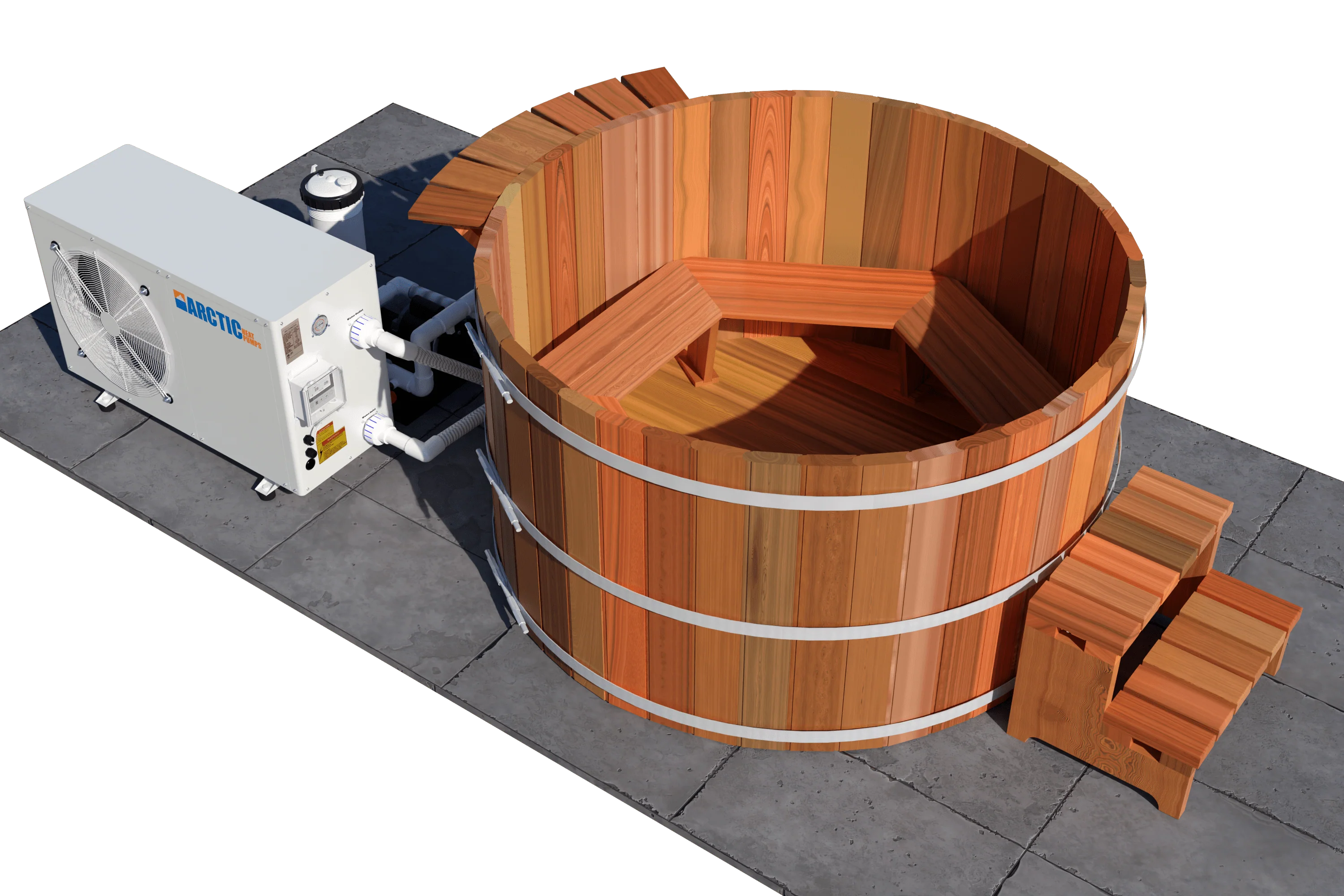 Northern Lights Heat Pump 36” 4 Person Chill or Heat Tub Package - Image 3