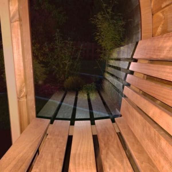 SaunaLife Model E7G 4 Person Barrel Sauna With Glass Front - Image 6