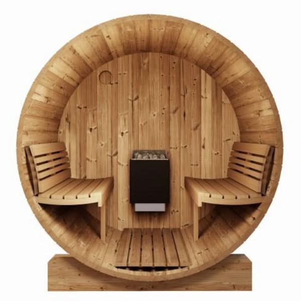SaunaLife Model E7G 4 Person Barrel Sauna With Glass Front - Image 8