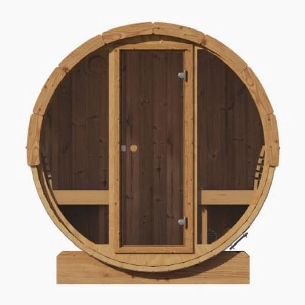SaunaLife Model E7G 4 Person Barrel Sauna With Glass Front - Image 9
