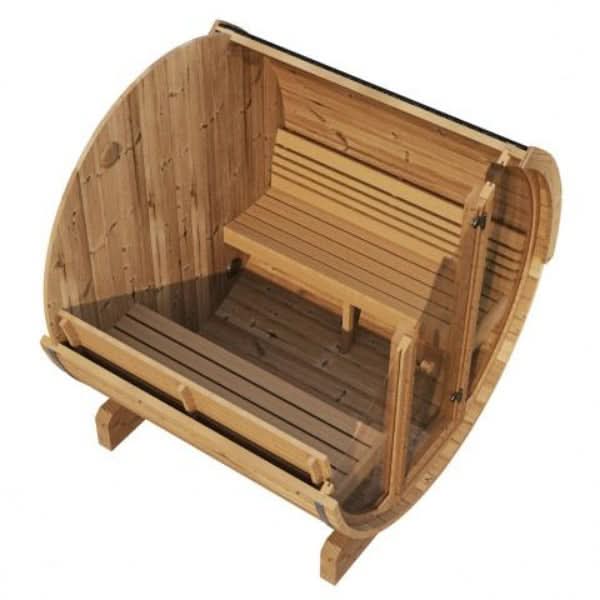 SaunaLife Model E8G 6 Person Sauna Barrel w/ Glass Front - Image 10
